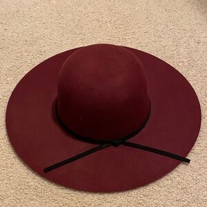 Francesca's Collections Deep Red/Burgundy Wide-Brim Hat
